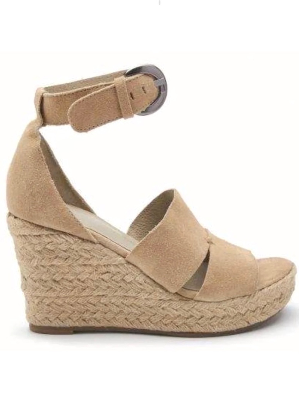 MADE IN BRAZIL Matisse wedge beige suede sandal Ankle strap platform espadrilles